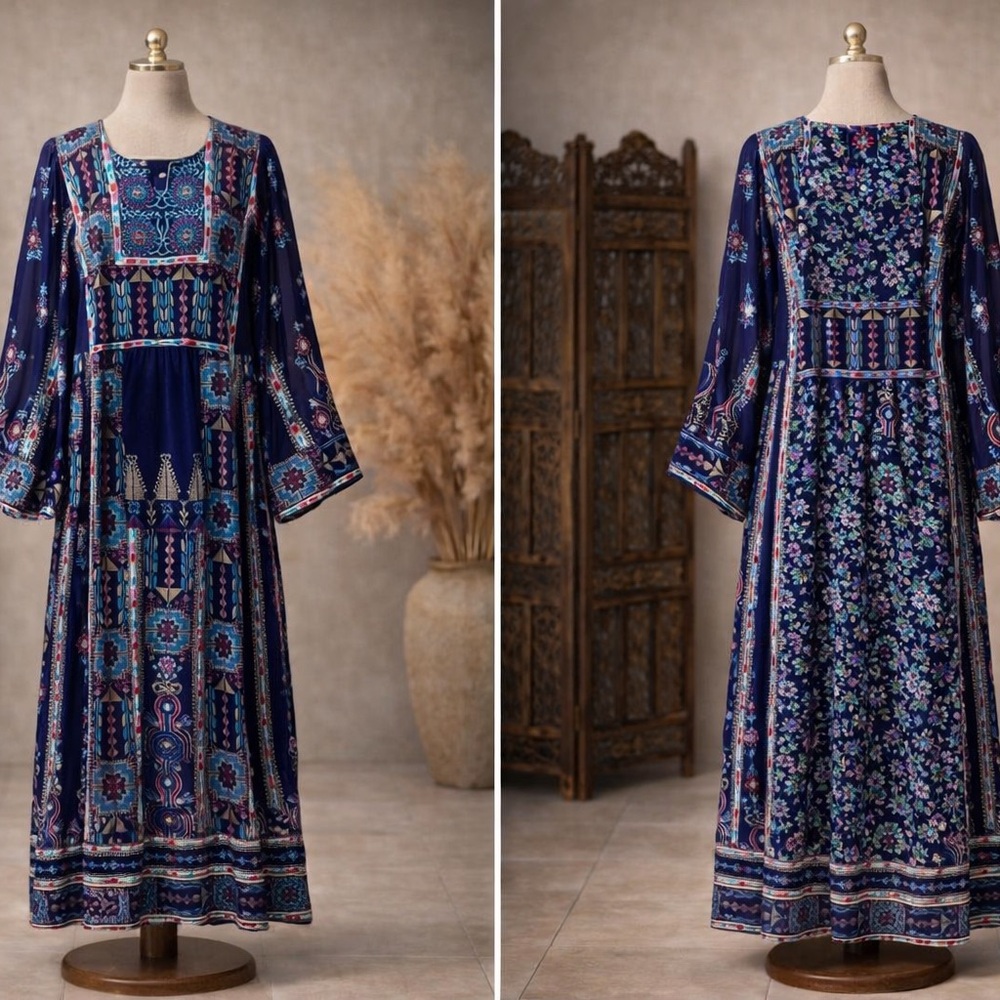 Handmade embroidered Palestinian thobe.